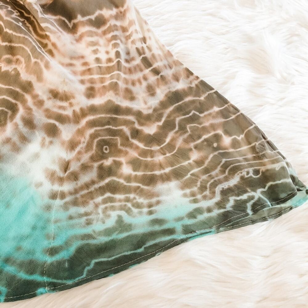 Anthropologie Gypsy 05 100% Silk Blue & Gray Ombre Slip On‎ Cover Up Size XS - Picture 4 of 7